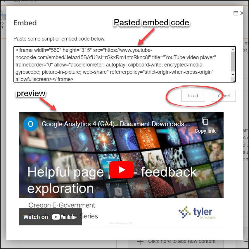 Embed Content on a Webpage – Tyler Oregon